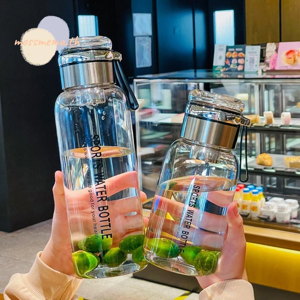 Mossmema ขวดน้ําแก้ว, Leakproof ถ้วยแก้วใส, Drinkware พร้อมที่จับพร้อมฝาปิด 750ml/1000ml ความจุขนาดใหญ่ถ้วยน้ําผลไม้นม แบบพกพา ขนาดใหญ่ จุของได้เยอะ คุณภาพสูง สําหรับกลางแจ้ง Home Office