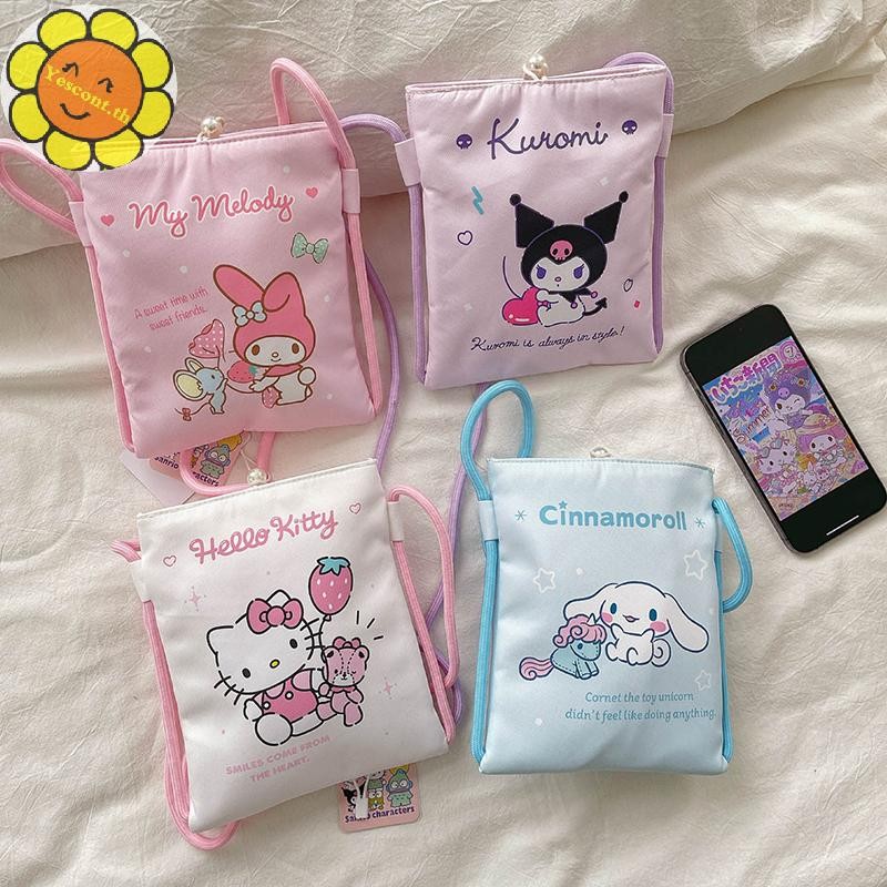 Yescont Sanrio Hello Kitty กระเป๋าโทรศัพท์กระเป๋าสะพาย Kuromi Melody Cinnamoroll Crossbody กระเป๋าแฟชั่นหญิงกระเป๋าถือขนาดเล็กกระเป๋าเงินเหรียญ TH
