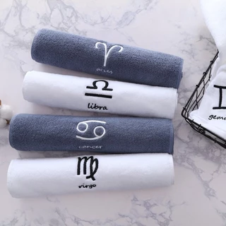 Hanky House Zodiac ผ้าเช็ดผม ขนหนู cotton100% ประจำราศีเสริมสิริมงคล ขนาด 75x35 cm ผ้าขนหนูคอตตอน T_Zo_M