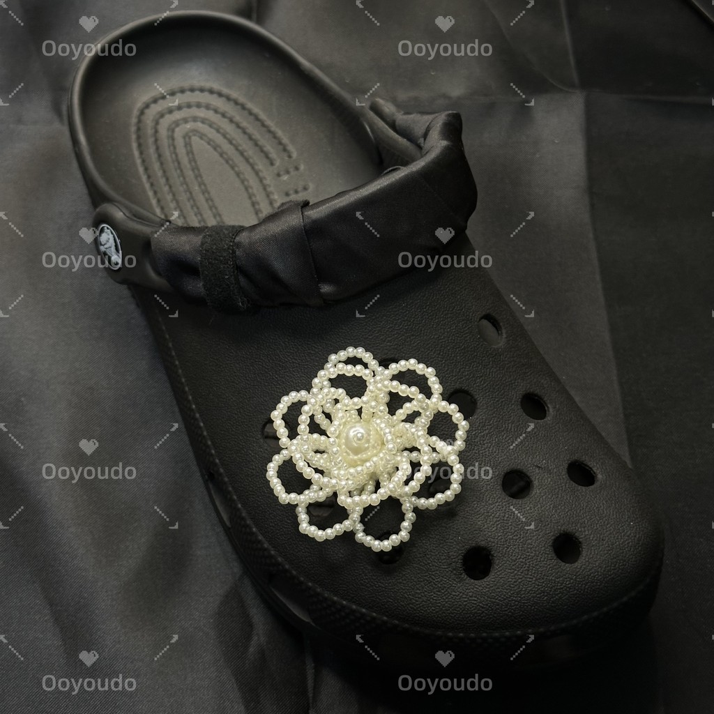 1 ชิ้น Big Rose Pearl ดอกไม้ DIY clog รองเท้าแตะสติกเกอร์ Charm ปุ่มแฟชั่นรองเท้าอุปกรณ์เสริม - รูปที่ 5
