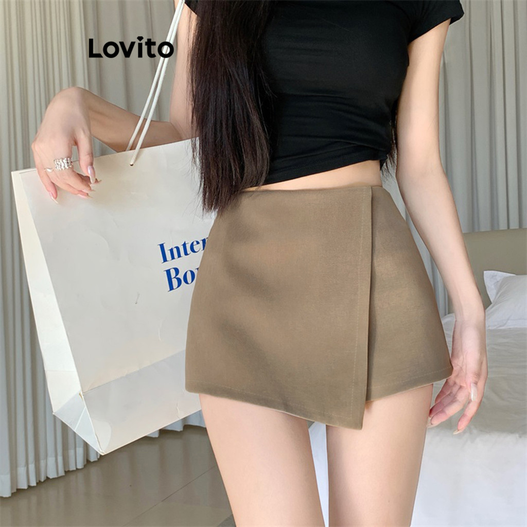Lovito กระโปรงลําลองกระโปรงฤดูร้อน/ฤดูใบไม้ผลิไม่สมมาตรสํา รูปที่ 2