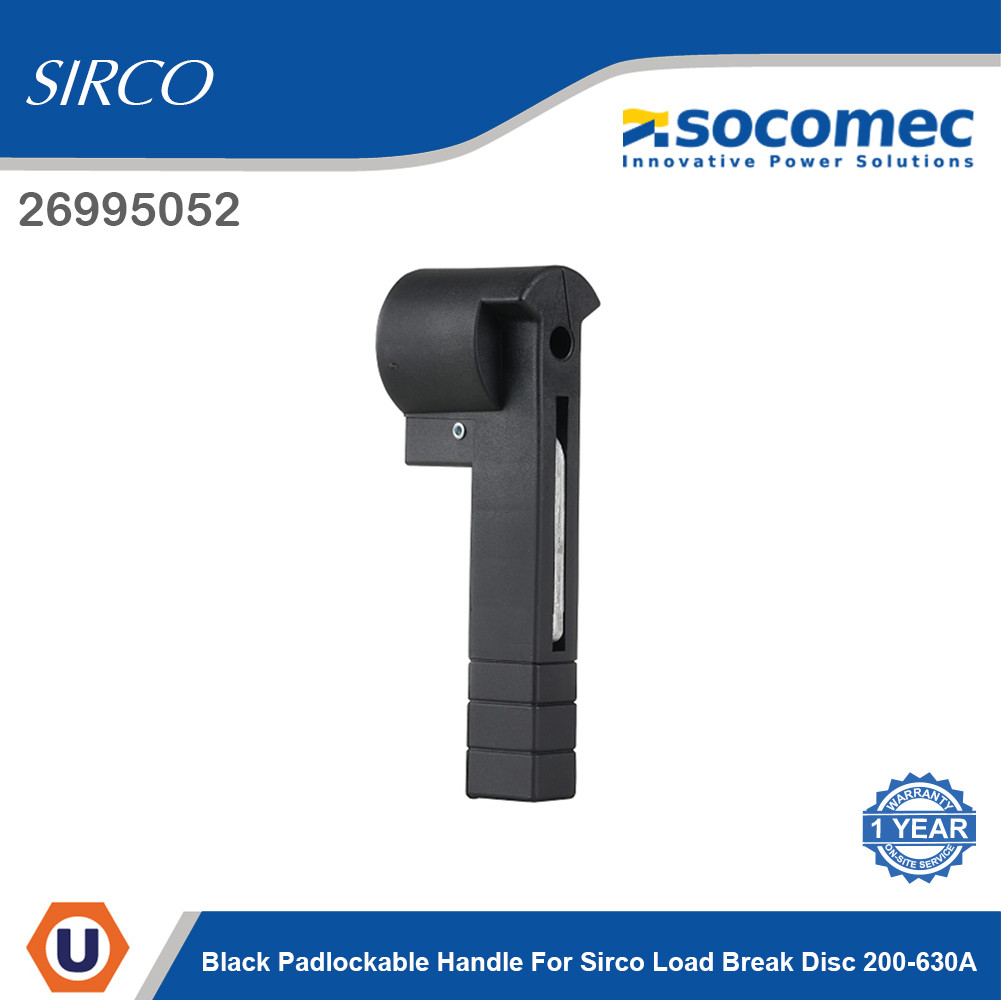 Socomec Black Padlockable Handle for Sirco Load Break Disc 200-630A | 26995052 | Ucanbuys
