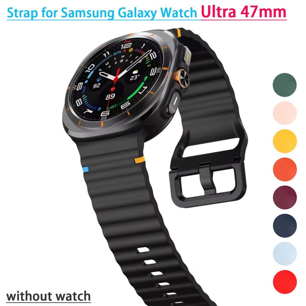 สายซิลิโคนสําหรับ Samsung Galaxy Watch Ultra 47 มม.สร้อยข้อมือกีฬาซิลิโคนสําหรับ Samsung Galaxy Watch Ultra 47 มม.