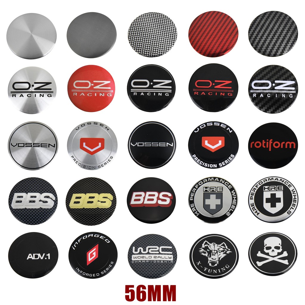 4ตัว อลูมิเนียม 56มม สติ๊กเกอร์ฝาปิดดุมล้อ VOSSEN HRE INFORGED ฝาครอบดุมล้อ สติ๊กเกอร์ OZ ADV.1 WRC 