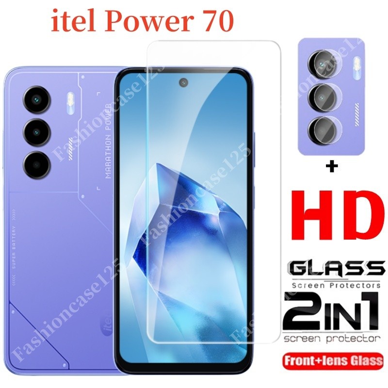 2in1 itel Power 70 4G 5G 2025 ป้องกันหน้าจอกระจกนิรภัยสําหรับ itel Power 70 Power70 4G 5G 2025 ฟิล์ม