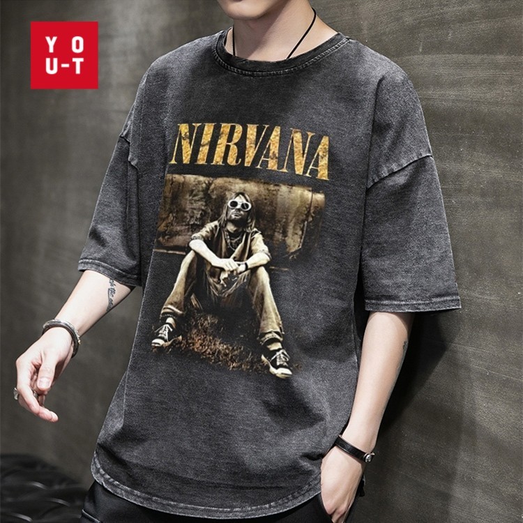 Y-T 💥เสื้อยืดผู้ชายวินเทจอเมริกัน  เทคนิคล้างน้ำหนักพิเศษ แขนสั้น ผ้าฝ้าย100% ไม่หดตัว  ไซส์ S-4XL