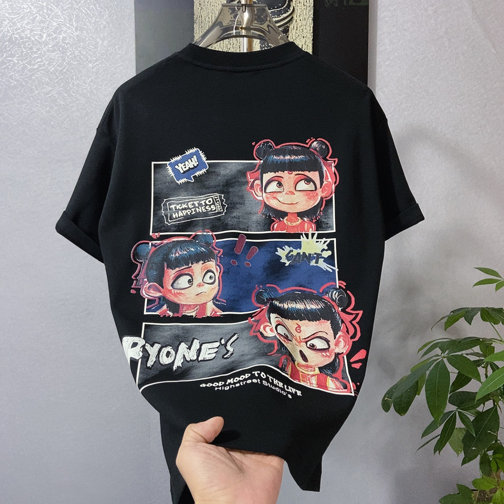 เสื้อยืด Hot Fashion Anime Nezha 2  T-shirt Nezha  Print Graphic Unisex Men Women  Tshirt  Cotton Ca