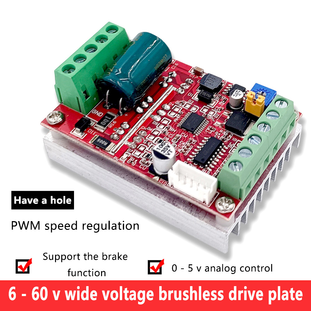 400w 9-60V PWM DC Brushless มอเตอร์ไฟฟ้าควบคุมความเร็วพร้อม Hall BLDC มอเตอร์ Controller 3 เฟส PWM