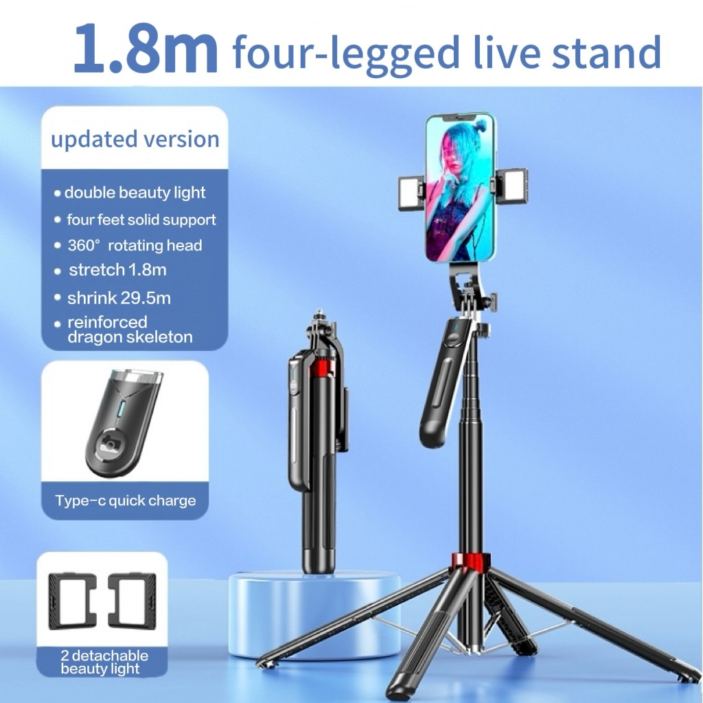 Stabilizer ไร้สาย Gimbal Selfie ขาตั้งกล้อง Monopod 1800 มม.ขาตั้งโทรศัพท์สําหรับกล้อง Gopro