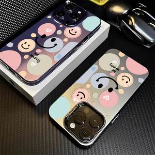 รูปแบบรอยยิ้มน่ารัก สำหรับ IPhone 13 12 7Plus 14 15 11 16 Pro Max 8Plus XR XS Max SE เคสไอโฟน11 เคสไอโฟน13 เคสแข็งคุณภาพ