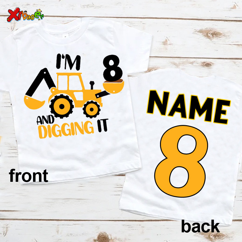 เสื้อวันเกิดก่อสร้างเด็กชาย T เสื้อ Dump รถบรรทุกเสื้อวันเกิดรถขุดเสื้อวันเกิดเด็กวัยหัดเดินเด็กทารก 3rd วันเกิด Im 4 ราคา ถูกที่สุด ดีลบีเคเค แกลเลอรีภาพที่ 5
