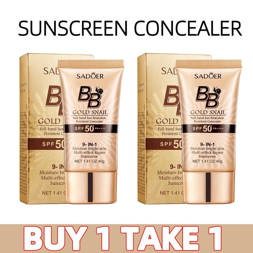 ซื้อ 1 TAKE 1BB ครีม Golden Snail ครีมกันแดด Foundation 40g ซ่อมคอนซีลเลอร์ Moisturizing Isolation C