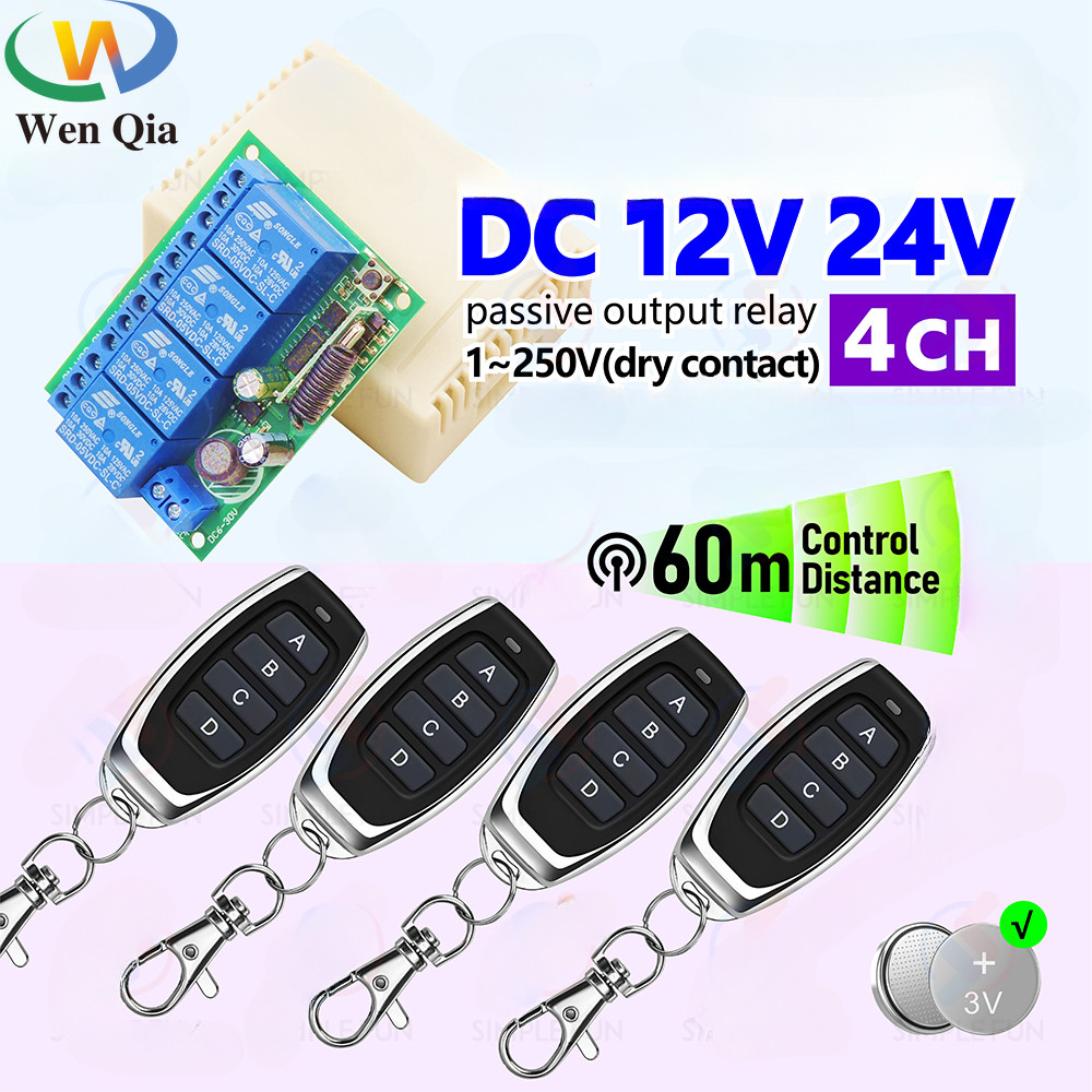 433mzh Rf สวิตช์รีโมตคอนโทรลไร้สาย รับสัญญาณรีเลย์ 10A DC 6V 12V 24V และตัวส่งสัญญาณ สําหรับประตูโรงรถ Led