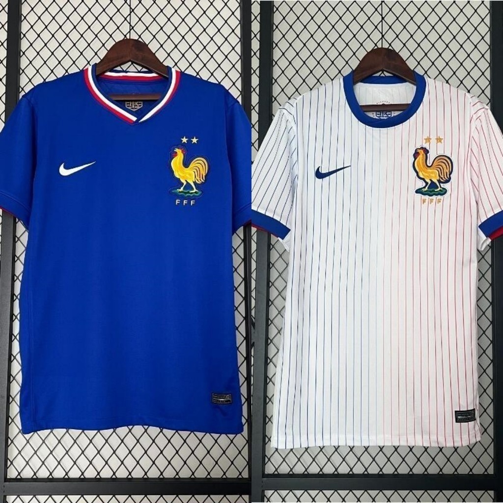 เสื้อกีฬาแขนสั้น ลายทีมชาติฝรั่งเศส France 24 25 ชุดเหย้า