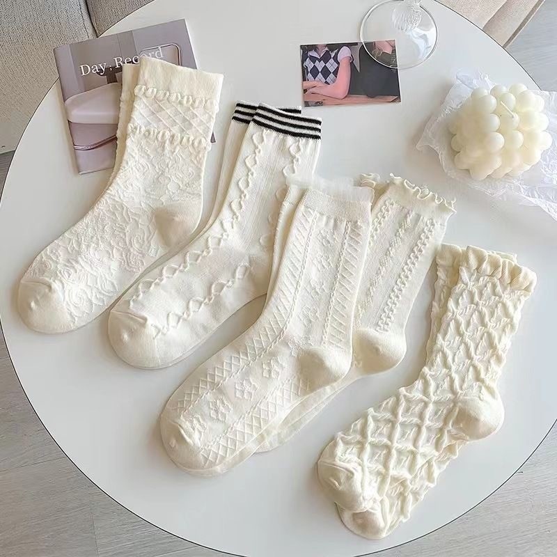 💖พร้อมส่งในไทย🧦ถุงเท้า jk ญี่ปุ่น ถุงเท้าข้อสั้นสีขาว ตกแต่งลูกไม้ นุ่ม สบาย