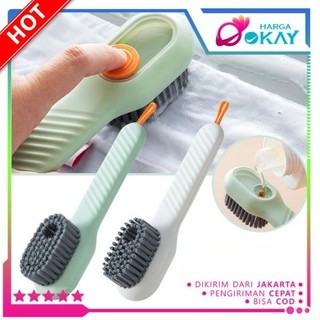 HO Sikat Sepatu Multifungsi Dengan Lubang Detergen Sikat Sabun Otomatis 2in1 Bulu Lembut Sikat Premium Pembersih Sendal Sepatu Baju Lantai Kamar Mandi Serbaguna Shoes Brush