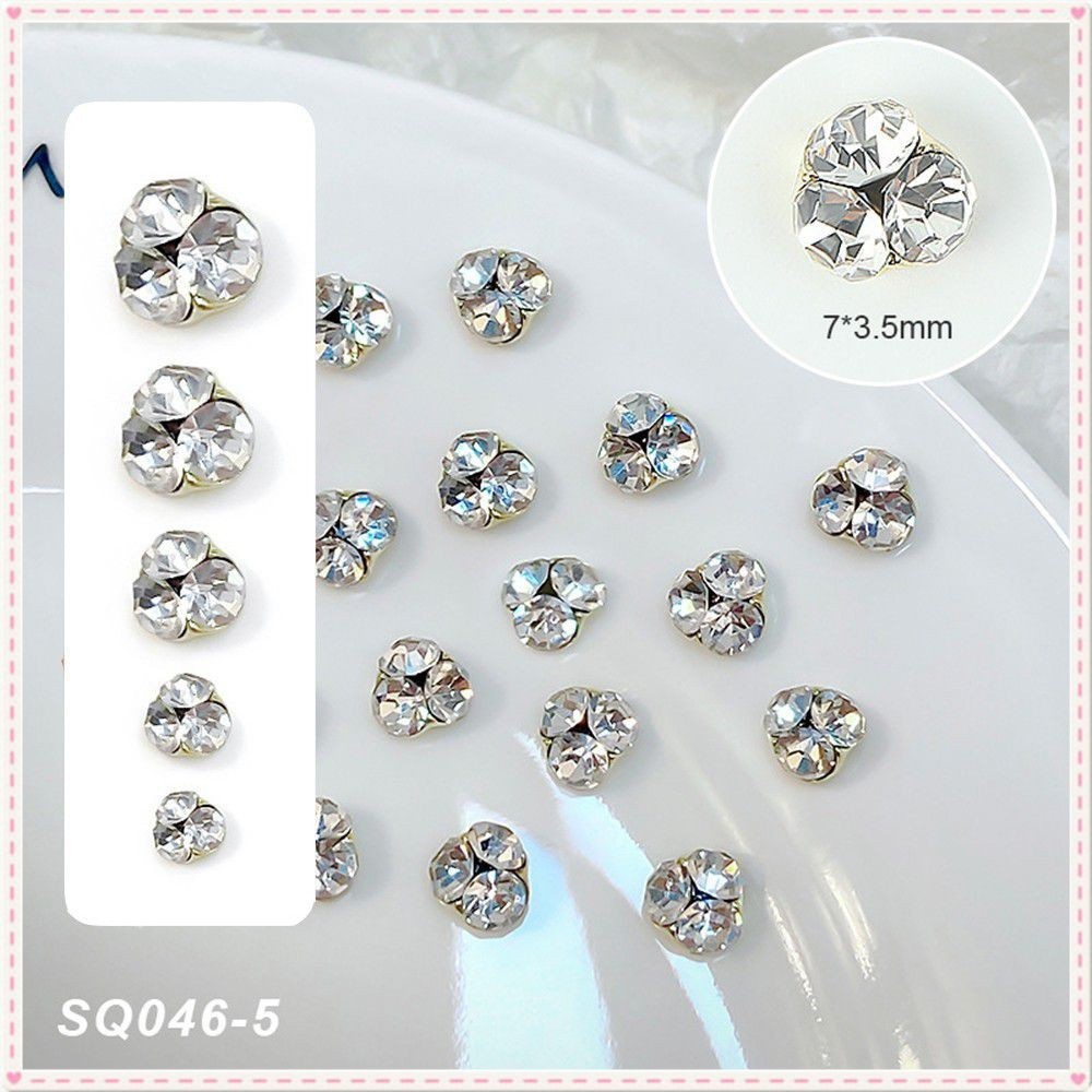 10 ชิ้นเล็บกองเพชรเครื่องประดับหรูหราใสโลหะผสมฝัง Rhinestone เล็บตกแต่งเล็บเครื่องมือสำหรับเล็บร้าน JOYFEEL
