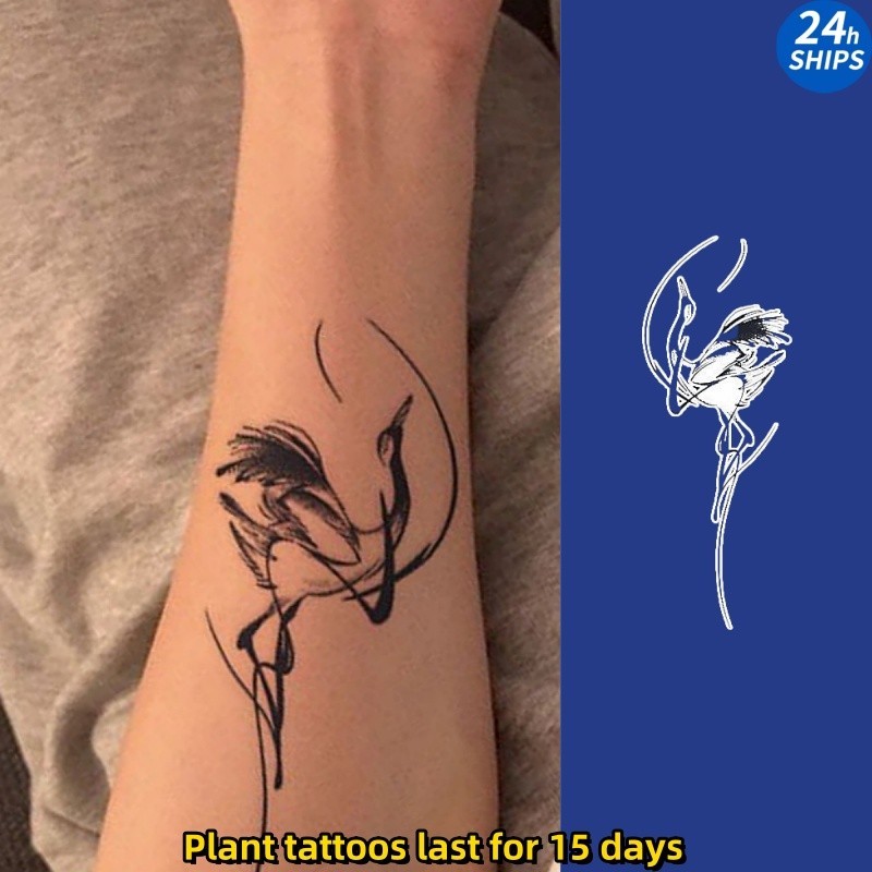 สติกเกอร์รอยสักชั่วคราว ลายนกนําโชค กันน้ํา สําหรับสักชั่วคราว 15 วัน