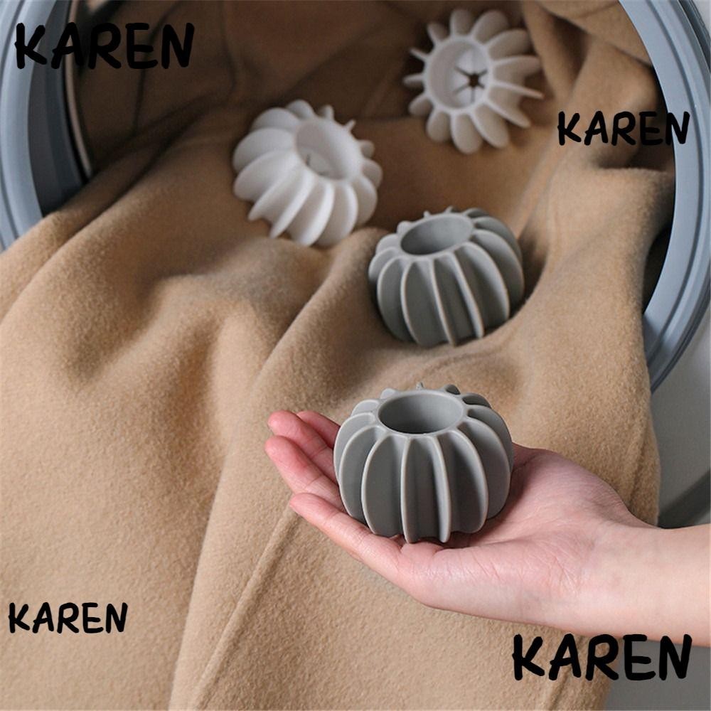 Karen ลูกบอลซักผ้า ป้องกันม้วนผลิตภัณฑ์ทําความสะอาด ดักจับขนแมว สิ่งปนเปื้อน ใช้ซ้ําได้ สําหรับซักผ้า 2 ชิ้น|น้ํายาปรับผ้านุ่ม