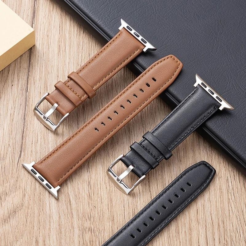 สายนาฬิกาข้อมือหนัง สําหรับ apple watch 49 มม. 44 มม. 45 มม. 42 มม. 38 มม. 40 มม. 41 มม. iWatch series 8 7 6 5 4 3 Se