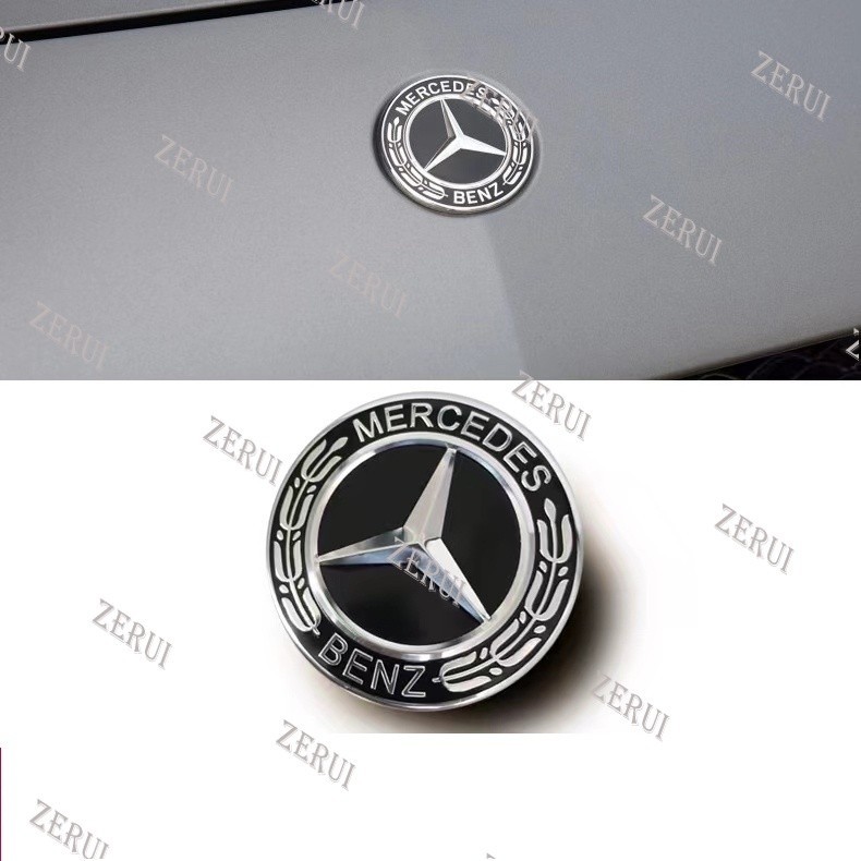 Zr สําหรับ 3D 57 มม.Mercedes Benz โลโก้ด้านหน้า Hood Badge Emblem สําหรับ Mercedes-Benz ABCERS-class GLC GLK CLA CLS C-class E-class S-class W204