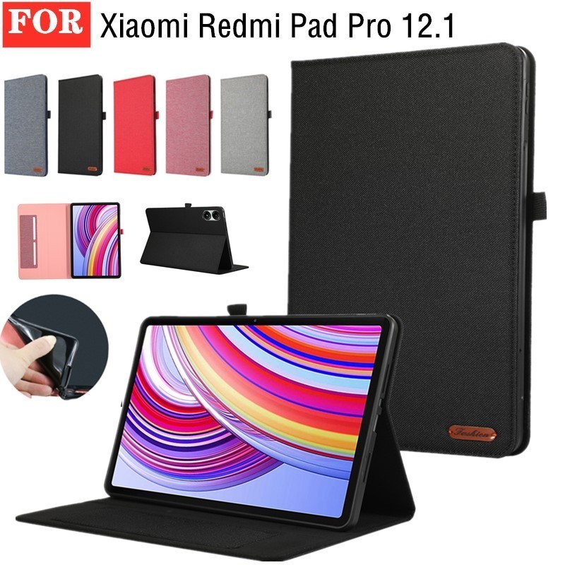 เคสแท็บเล็ตหนัง ซิลิโคน ฝาพับ กันกระแทก พร้อมช่องใส่บัตร สําหรับ Xiaomi Redmi Pad Pro 12.1 นิ้ว