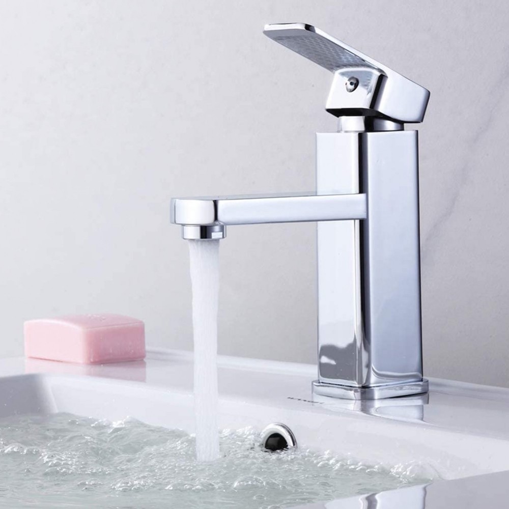 【Fairland CL】Rust Free and Easy to Operate Stainless Steel Silver Basin Faucet Hot Cold Water