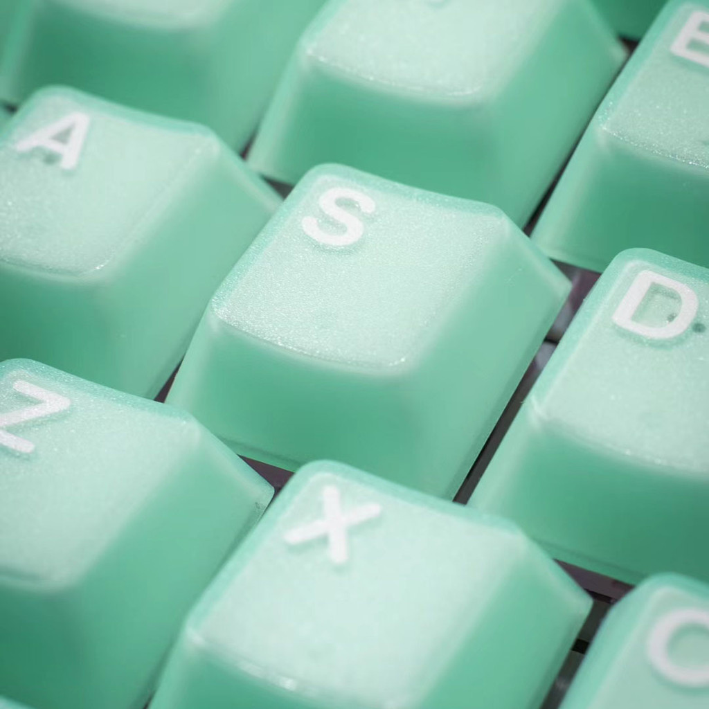 114 คีย์ Double Shot PBT Keycaps สีฟ้าหยกกึ่งโปร่งใส Keycaps โปรไฟล์เชอร์รี่สําหรับ Cherry Gateron MX Switches Gamer คีย์บอร์ด