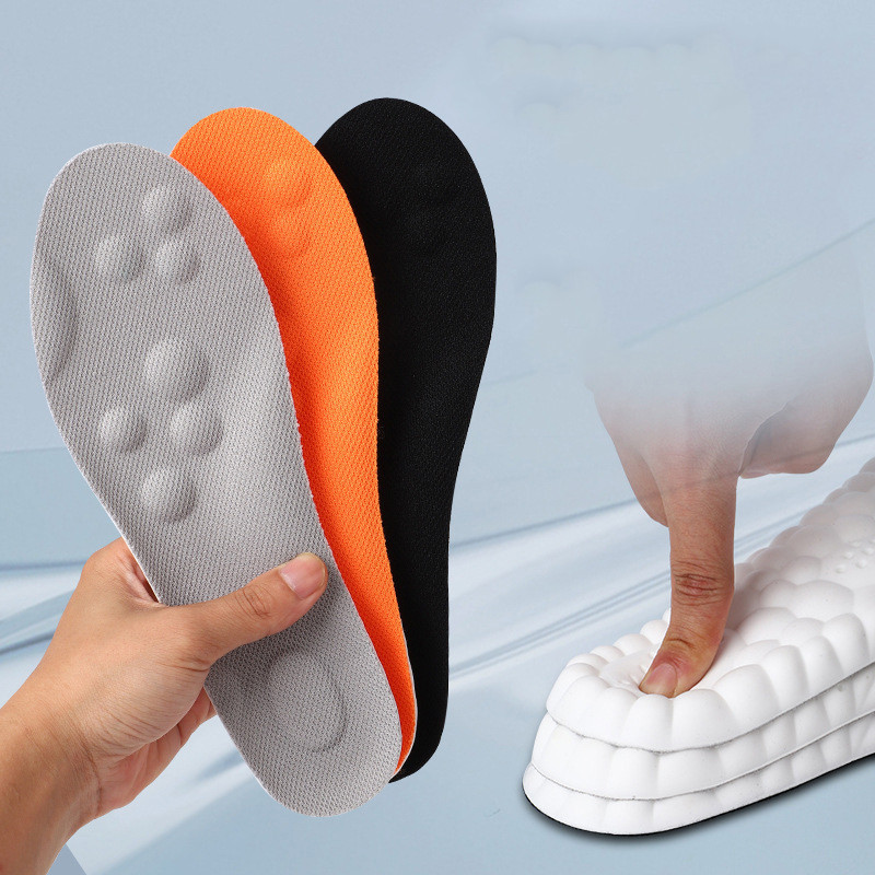 ความยืดหยุ่นสูง Latex Sport Insoles แผ่นรองเท้านุ่ม Arch สนับสนุน Orthotic Insoles Breathable ระงับกลิ่นกาย Shock Absorption Cushion
