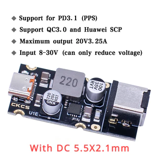 Qc4.0 QC3.0 Type-C USB PD65W โมดูลอะแดปเตอร์ชาร์จเร็ว DC8-32V 3.25A 65W SCP FCP PD