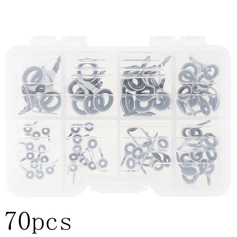 ชุดแหวนเซรามิค ไกด์คันเบ็ดตกปลา คละขนาด 3-10# พร้อมกล่อง 42 70 ชิ้น - รูปที่ 3