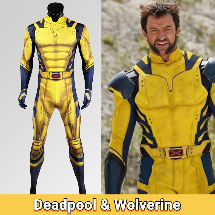 ในสต็อก Deadpool & Wolverine Jumpsuit Tights สําหรับผู้ชาย Marvel อะนิเมะคอสเพลย์เครื่องแต่งกาย