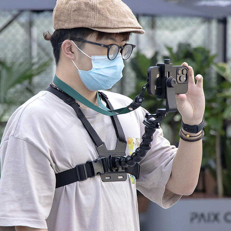 วงเล ็ บยึดโทรศัพท ์ มือถือ คนแรกที ่ เรียกว ่ ามุมมองอุปกรณ ์ ถ ่ ายภาพโทรศัพท ์ มือถือสายรัดหน ้ าอกปลากลางแจ ้ ง
