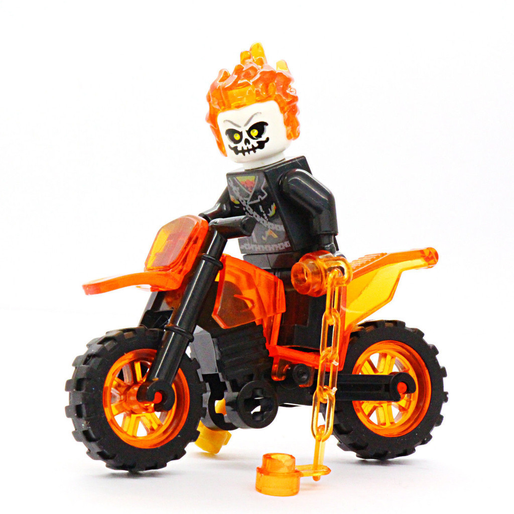 ใช ้ งานร ่ วมกับ Lego Building Blocks Minifigures Marvel Evil Knight รถจักรยานยนต ์ Soul Chariot ประกอบเด ็ กของเล ่ นเด ็ ก BDSQ