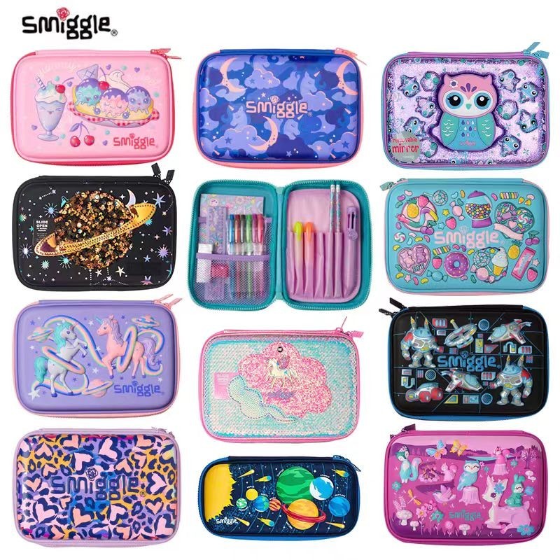 ออสเตรเลีย smiggle กล ่ องเครื ่ องเขียนนักเรียน Hard Shell EVA กล ่ องดินสอความจุขนาดใหญ ่