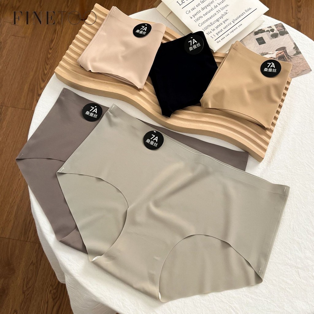 Finetoo ชุดชั ้ นในไร ้ รอยต ่ อสําหรับผู ้ หญิงกางเกงชั ้ นในเอวกลางสบายและต ้ านเชื ้ อแบคทีเรีย