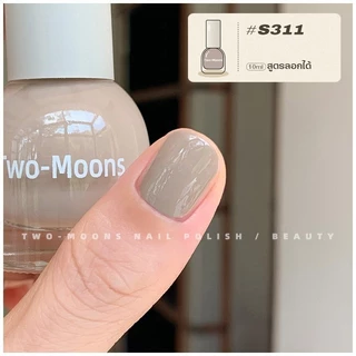 พร้อมส่ง TwoMoons สีทาเล็บกึ่งเจล สีเอิร์ธโทน น้ำยาทาเล็บ สีทาเล็บ (ลอกออกได้ ไม่ต้องใช้เครื่องอบ)