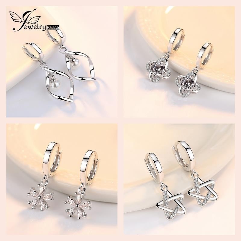 JEWELRYPALACE JEWELRY เงิน ต่างหู ตุ้มหู แท้ เพชร แฟชั่น 925 ผู้หญิง ห่วง M145