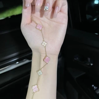 สร้อยข้อมือ ทอง 18K ประดับเพทาย ลายดอกไม้ ขนาดเล็ก หรูหรา เรียบง่าย สําหรับผู้หญิง