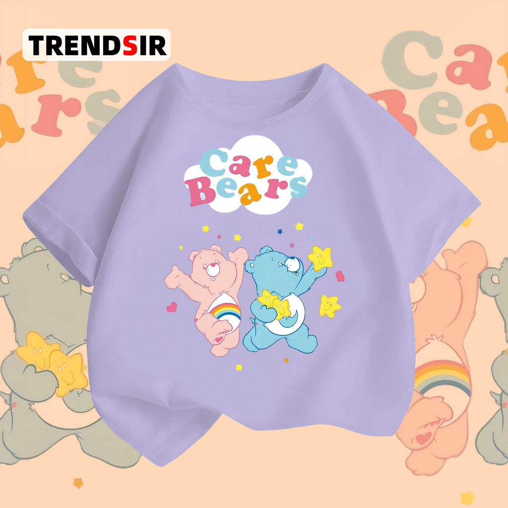 TrendSir มาใหม่ ลายเยอะ ผ้าดีมาก เด็ก เสื้อยืด cotton oversize แขนสั้น Care bears การพิมพ์ 100% Cotton 6สี 100-140