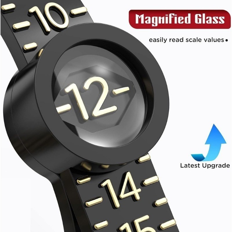 Sizer พร้อม Agnifier - วัดขนาด UK/US - เครื่องมือวัดแหวน - อุปกรณ์เครื่องประดับ - สีดําและสีขาว, พลาสติก, นํากลับมาใช้ใหม่ได้ - รูปที่ 7