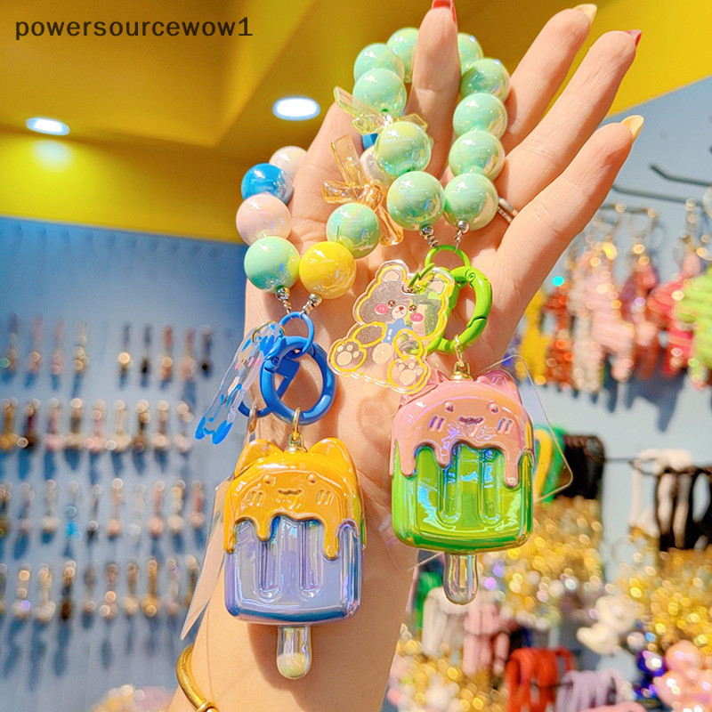 Wow ไอศกรีมที ่ มีสีสัน Charm พวงกุญแจสําหรับผู ้ หญิงเด ็ ก Mini จําลองอาหาร KeyChain Original พวงกุญแจเครื ่ องประดับของขวัญ หลากหลายสไตล์ TH