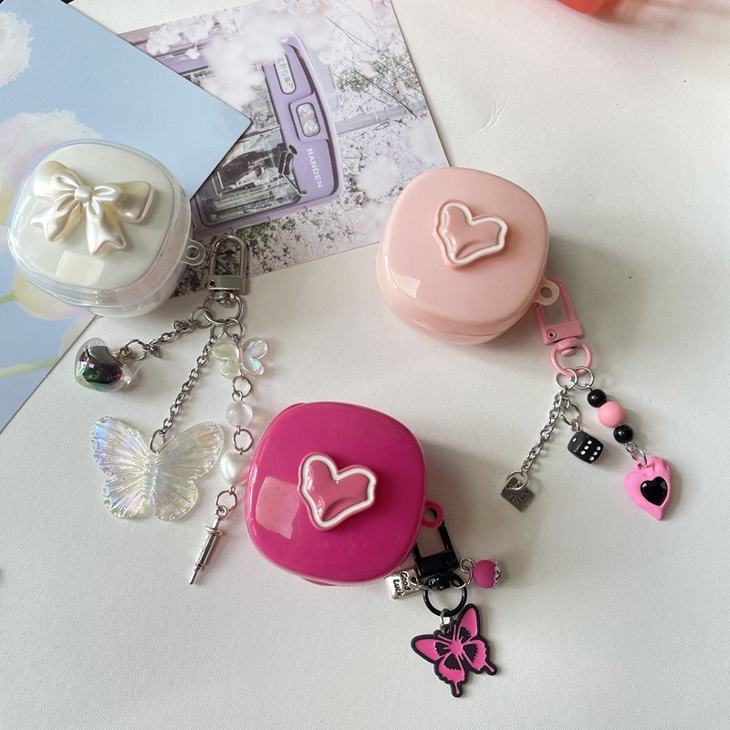 Ins love น่ารักกรณี Baseus WM01 / WM02 แฟชั่นพวงกุญแจหูฟังบลูทูธป้องกันฝาครอบ baseus wm02 TWS กรณี W