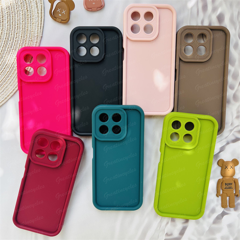 Solid Simple Silicon เคสโทรศัพท์สําหรับ Honor X8B X6B Plus X7B 4G 5G X9B Candy Color Macaron Case