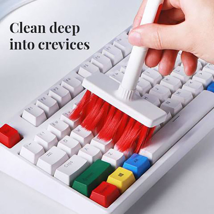 แปรงทำความสะอาดคีย์บอร์ด keyboard cleaning 5-in-1 หัวทำความสะอาด 4 แบบ ทำให้ฝุ่นไม่มีที่ซ่อน