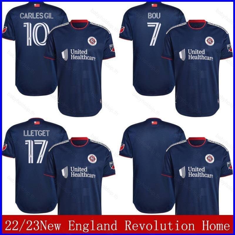 2022-2023 New England Revolution Home Football Jersey Bou Lletget Carles Soccer Tee Sports Top Unisex