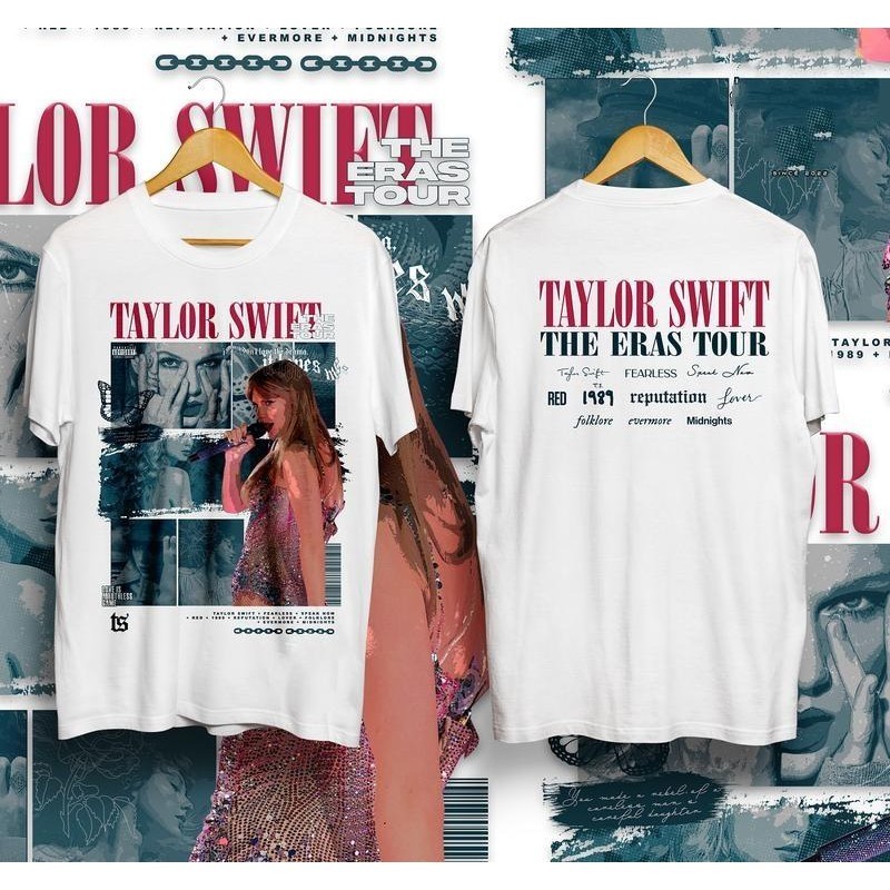 (ในสต็อกในพื้นที่) เกาหลี Vibe Taylor Swift ERAS ทัวร์ใหม่ผู้ชายกราฟิกเสื้อยืดผู้หญิงผ้าฝ้าย