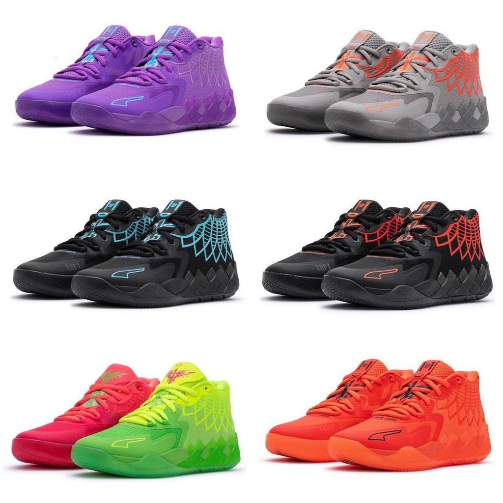 Et-stock จัดส ่ งฟรี Puma MB. 01 รองเท ้ าบาสเก ็ ตบอล LaMelo Ball สีแดง Flame 377237-02