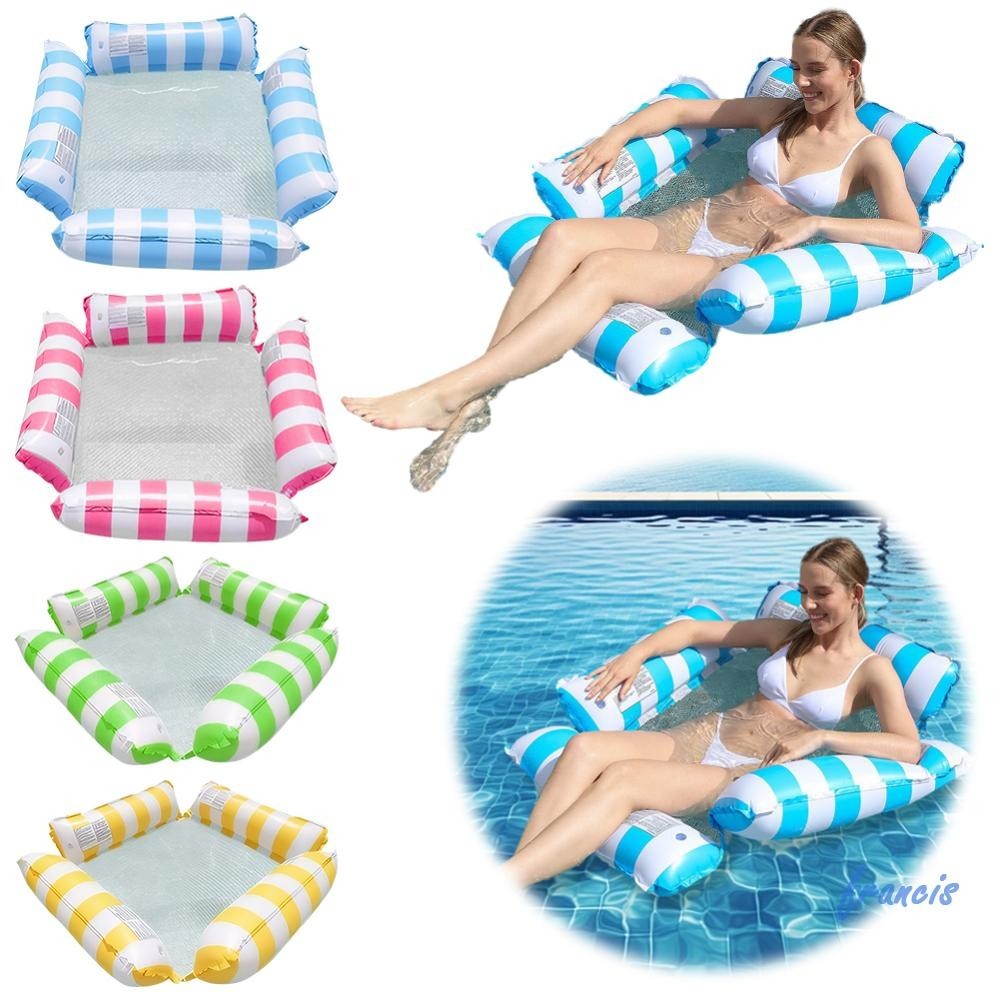 Floating Lounge Chair Inflatable Pool Float Hammock Bed Adults Pool Air Mattress [Francis.th ]