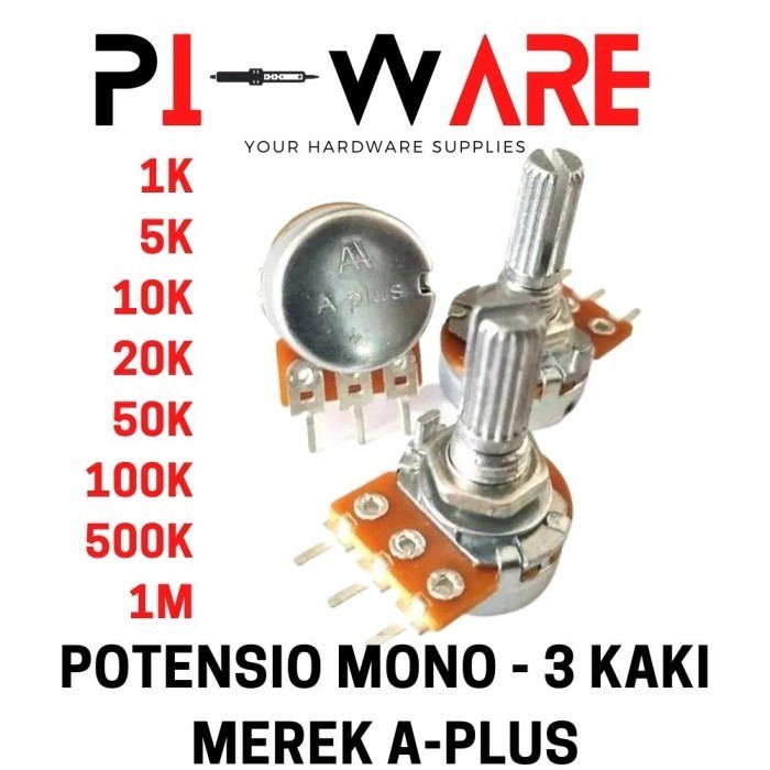 A Plus Potentiometer Mono Ohm Variable Resistor Potentiometer หลายขนาด 1K 10K 20K 50K 1M